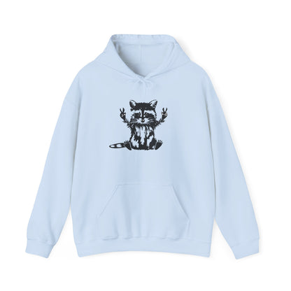 Women's Yellow Raccoon Graphic Hoodie – Soft Cotton Blend Pullover Sweatshirt
