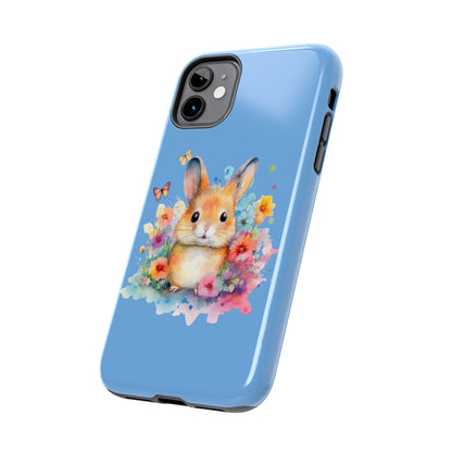 Light Blue Tough Phone Cases Rabbit Design