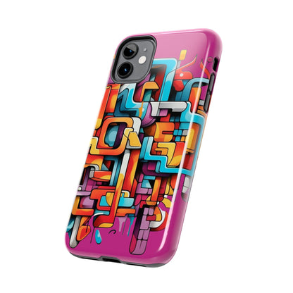 Fuschia Tough Phone Cases - Graffiti Design