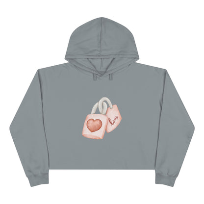 Crop Hoodie - Valentine's Day Gift for Her - Key of My Heart