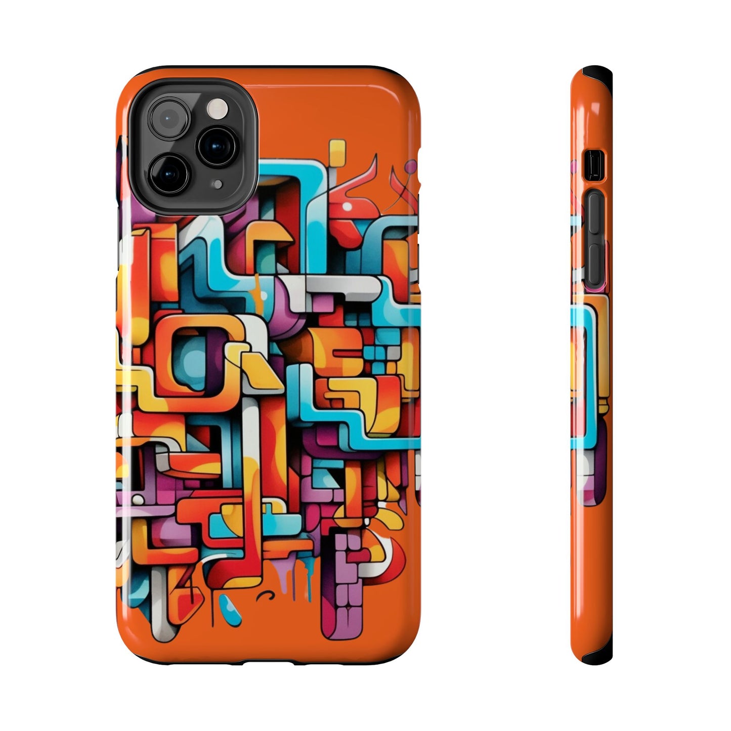 Orange Tough Phone Cases - Graffiti Design