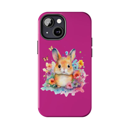 Pink Tough Phone Cases Rabbit Design