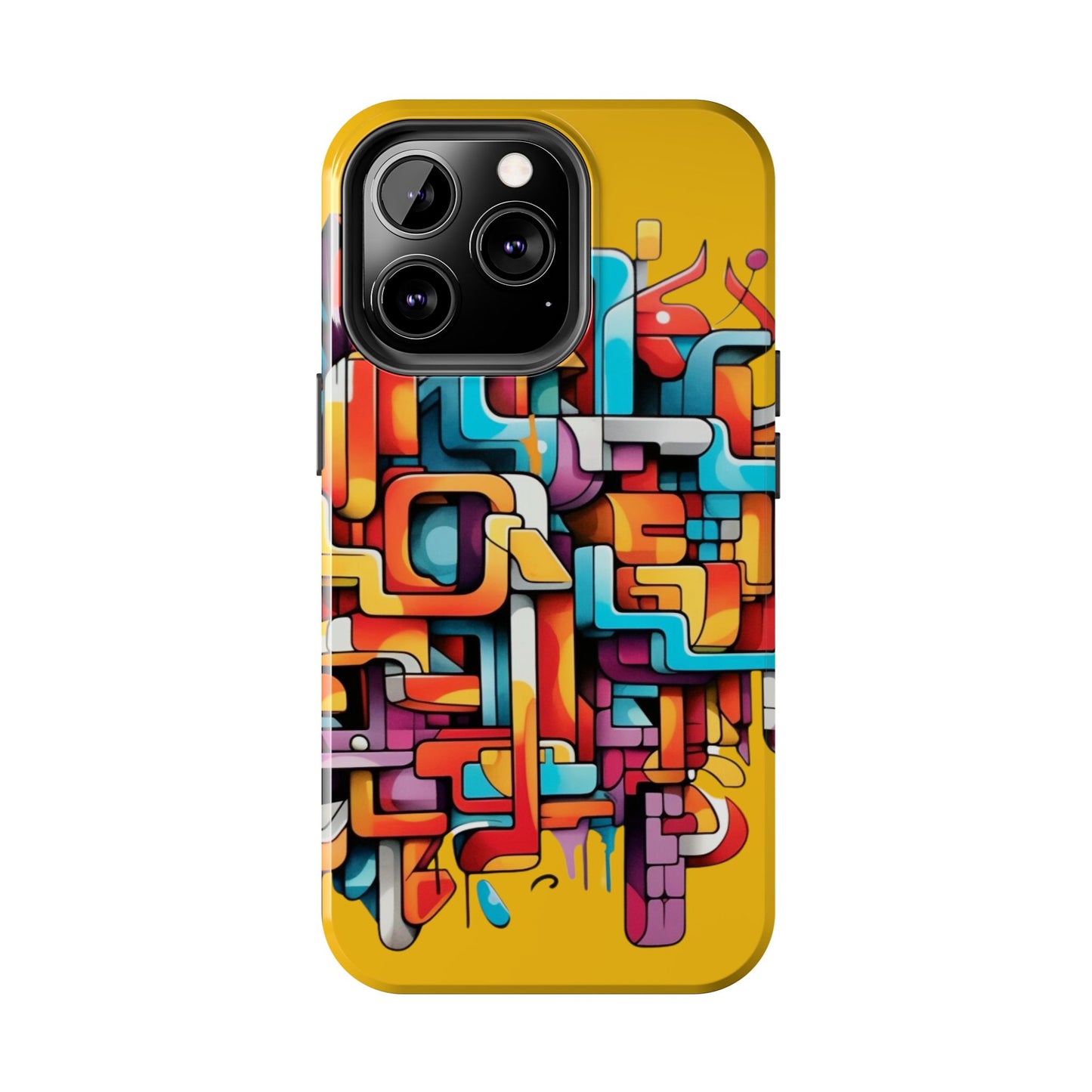 Yellow Tough Phone Cases - Graffiti Design