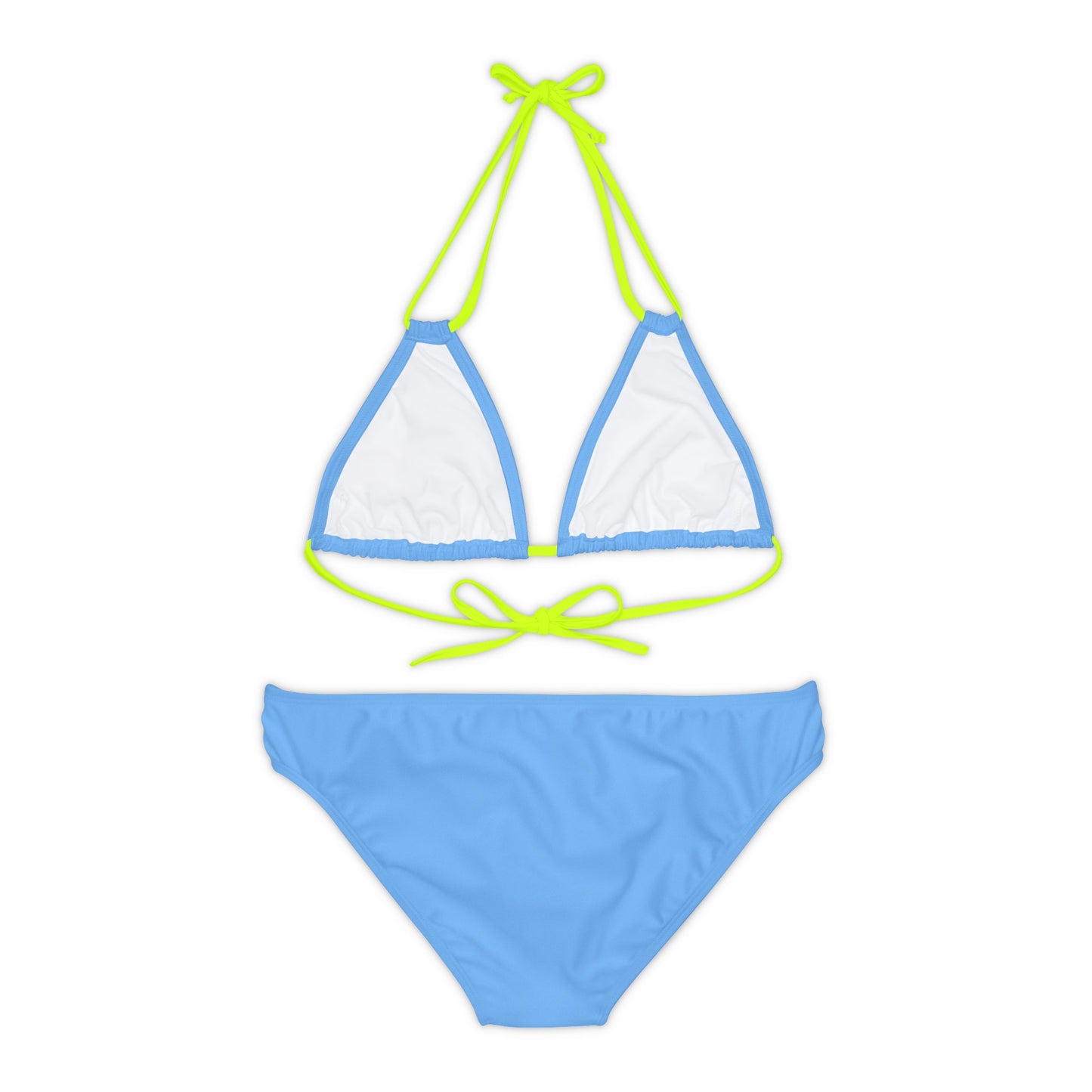 Blue Strappy Bikini Set (AOP) with Butterfly design