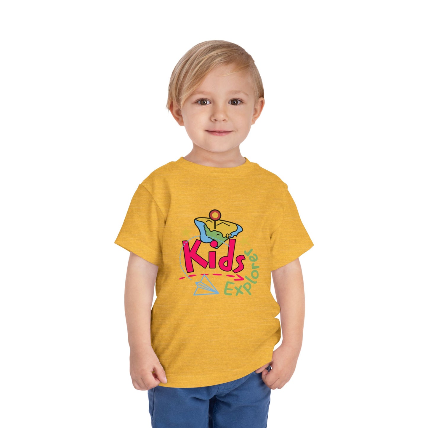 Kids Explore Toddler Tee — Colorful Adventure Graphic T-Shirt for Curious Little Explorers