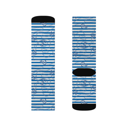 Blue Striped Socks - Sublimation