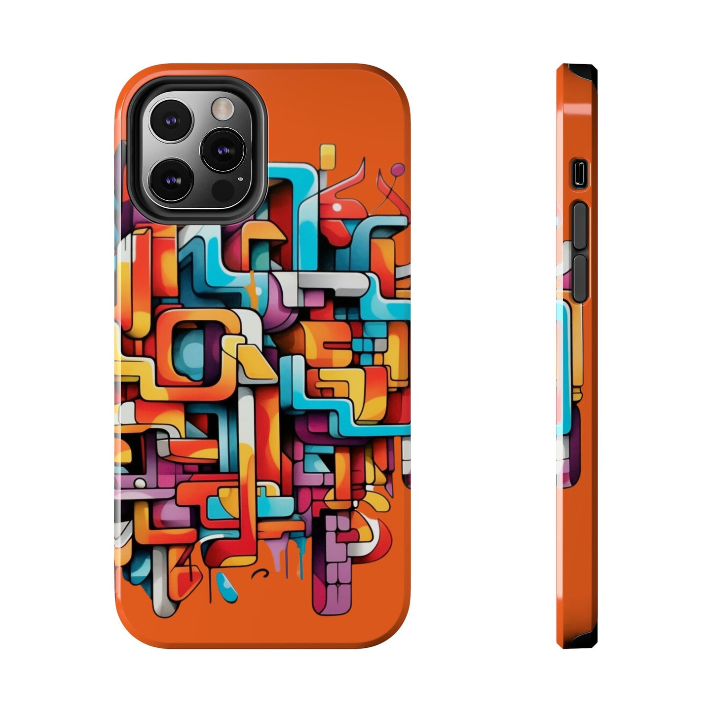 Orange Tough Phone Cases - Graffiti Design