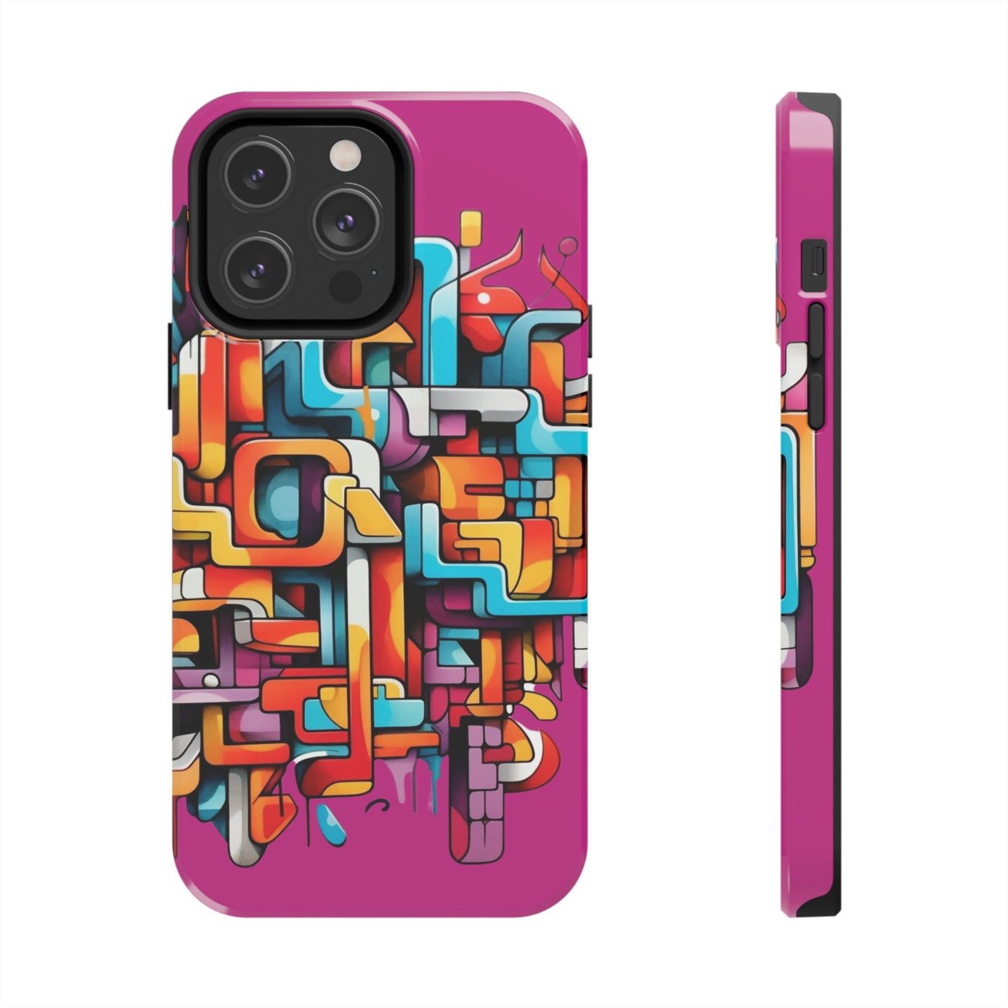 Fuschia Tough Phone Cases - Graffiti Design