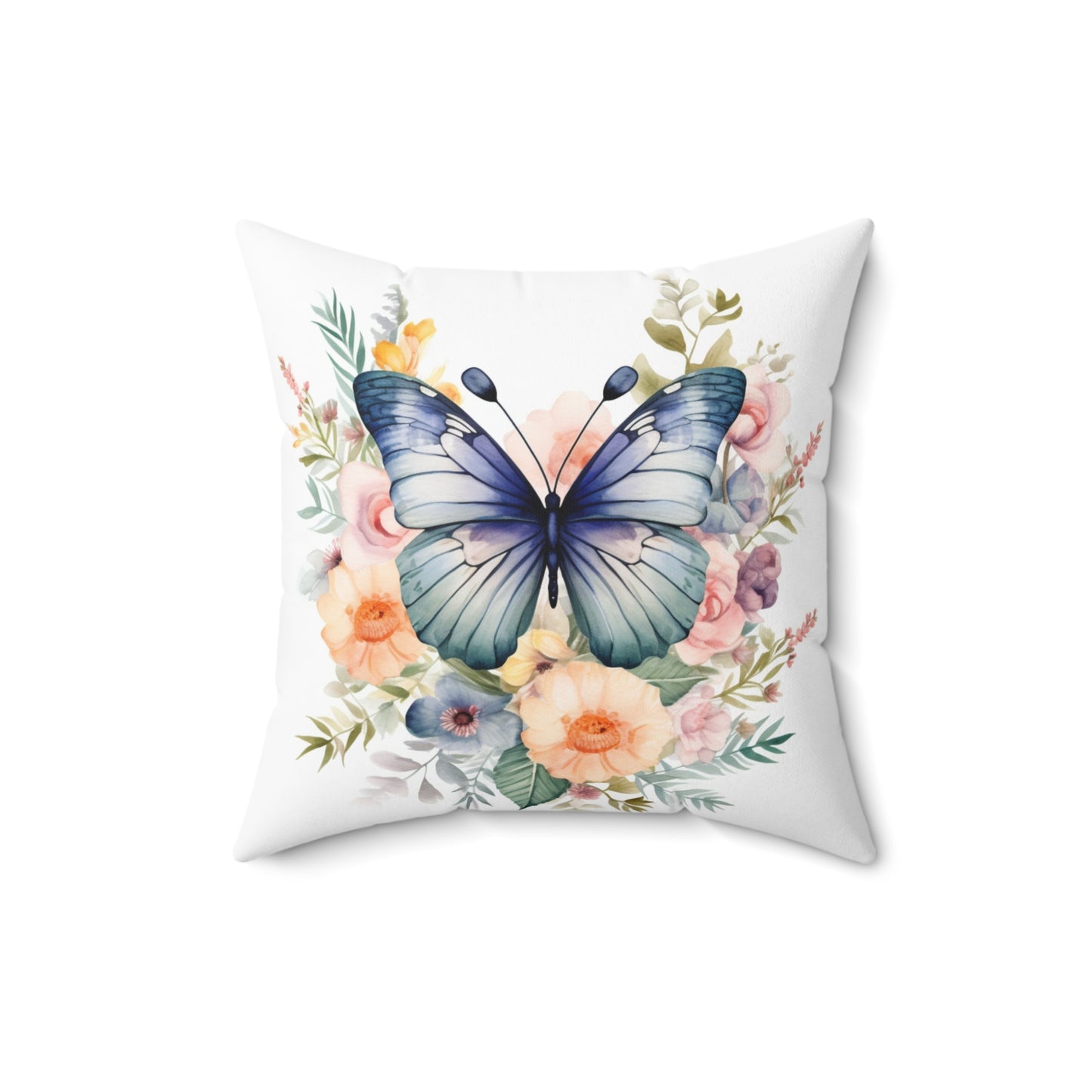 Spun Polyester Square Pillow - Butterfly