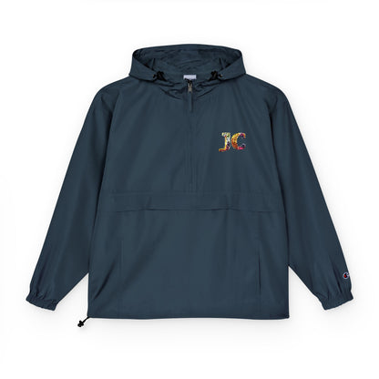 Champion Packable Anorak Jacket – Water-Resistant Lightweight Windbreaker with JC Digital Print (Unisex)