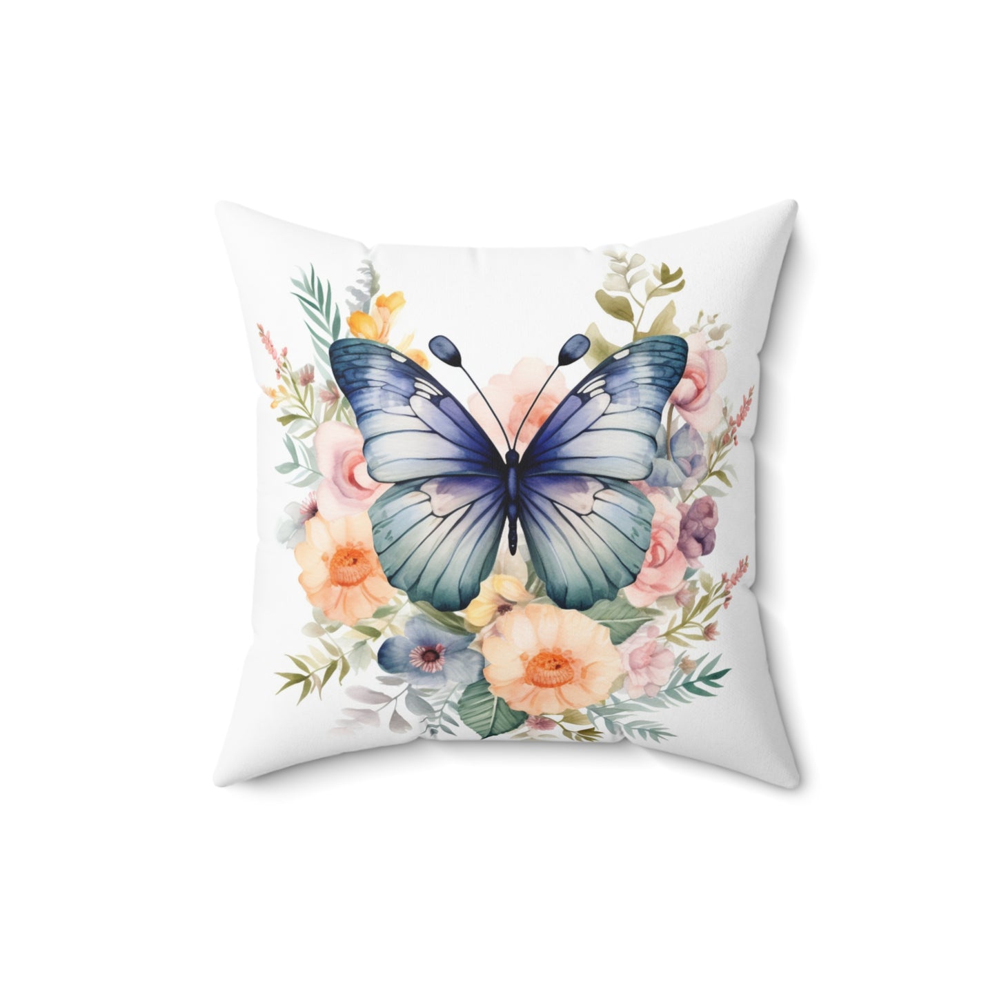 Spun Polyester Square Pillow - Butterfly