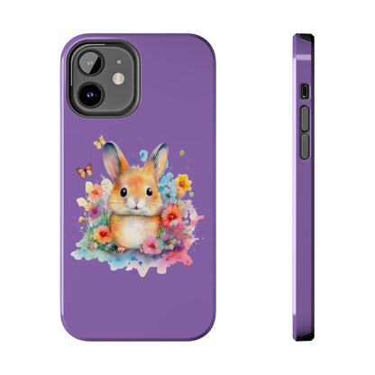 Light Purple Tough Phone Cases Rabbit Design