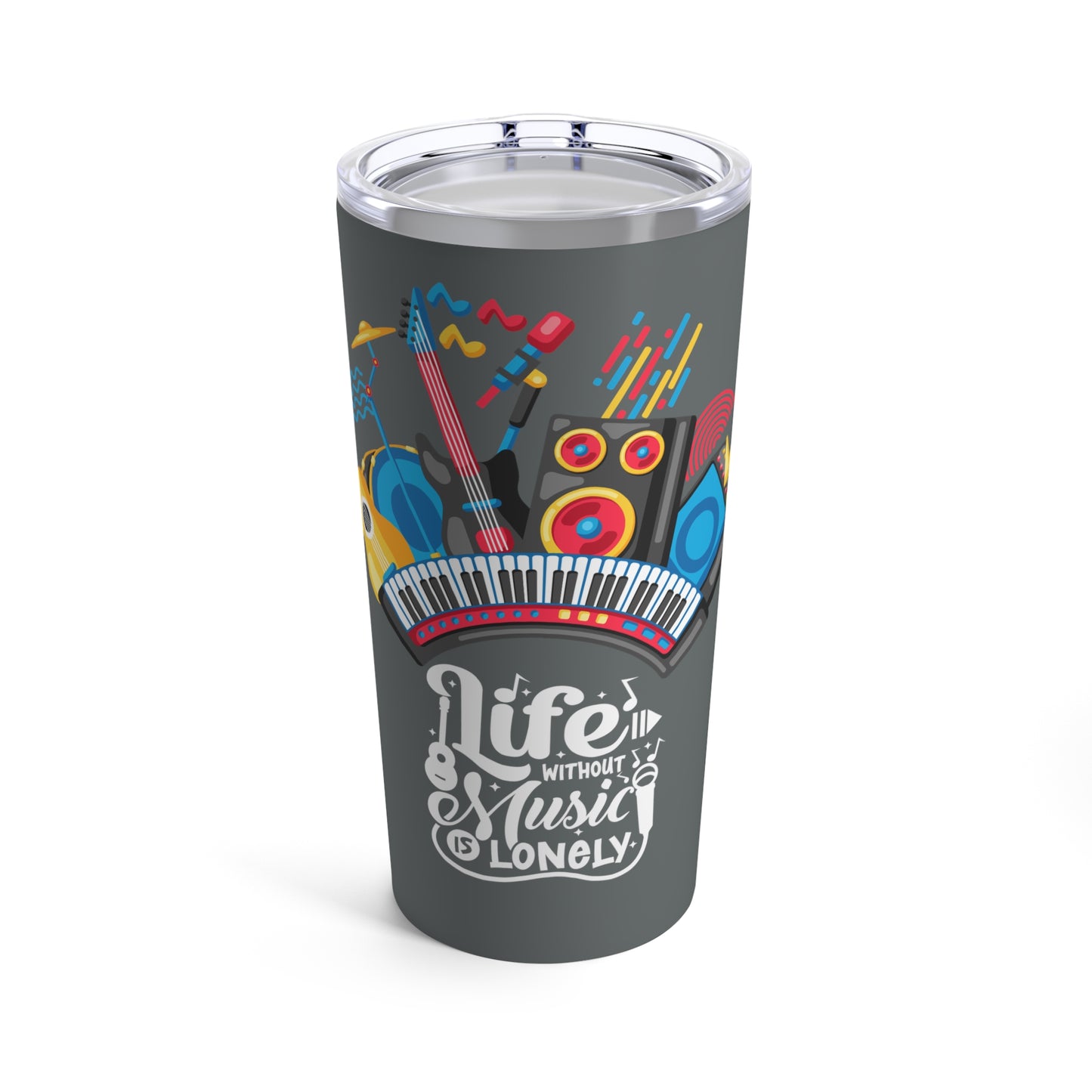 Gray Tumbler for Music Lovers 20oz