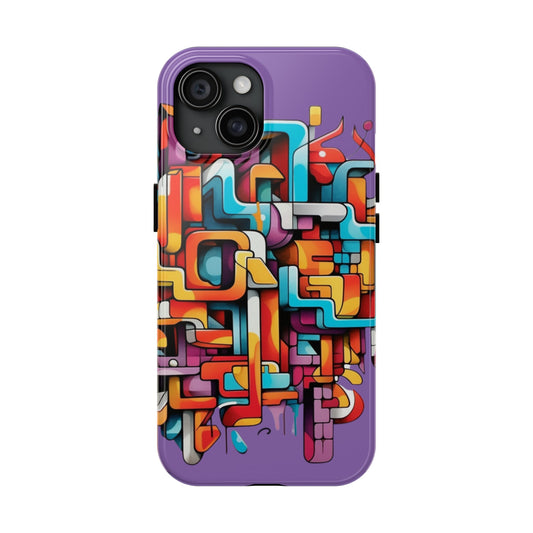 Light Purple Tough Phone Cases - Graffiti Design