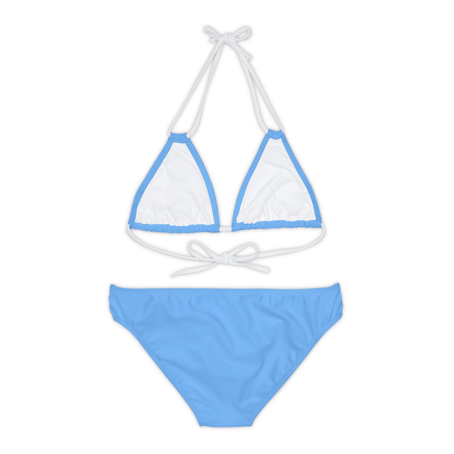 Blue Strappy Bikini Set (AOP) with Butterfly design