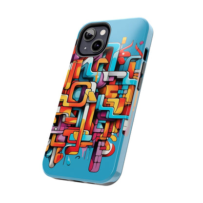 Blue Tough Phone Cases - Graffiti Design