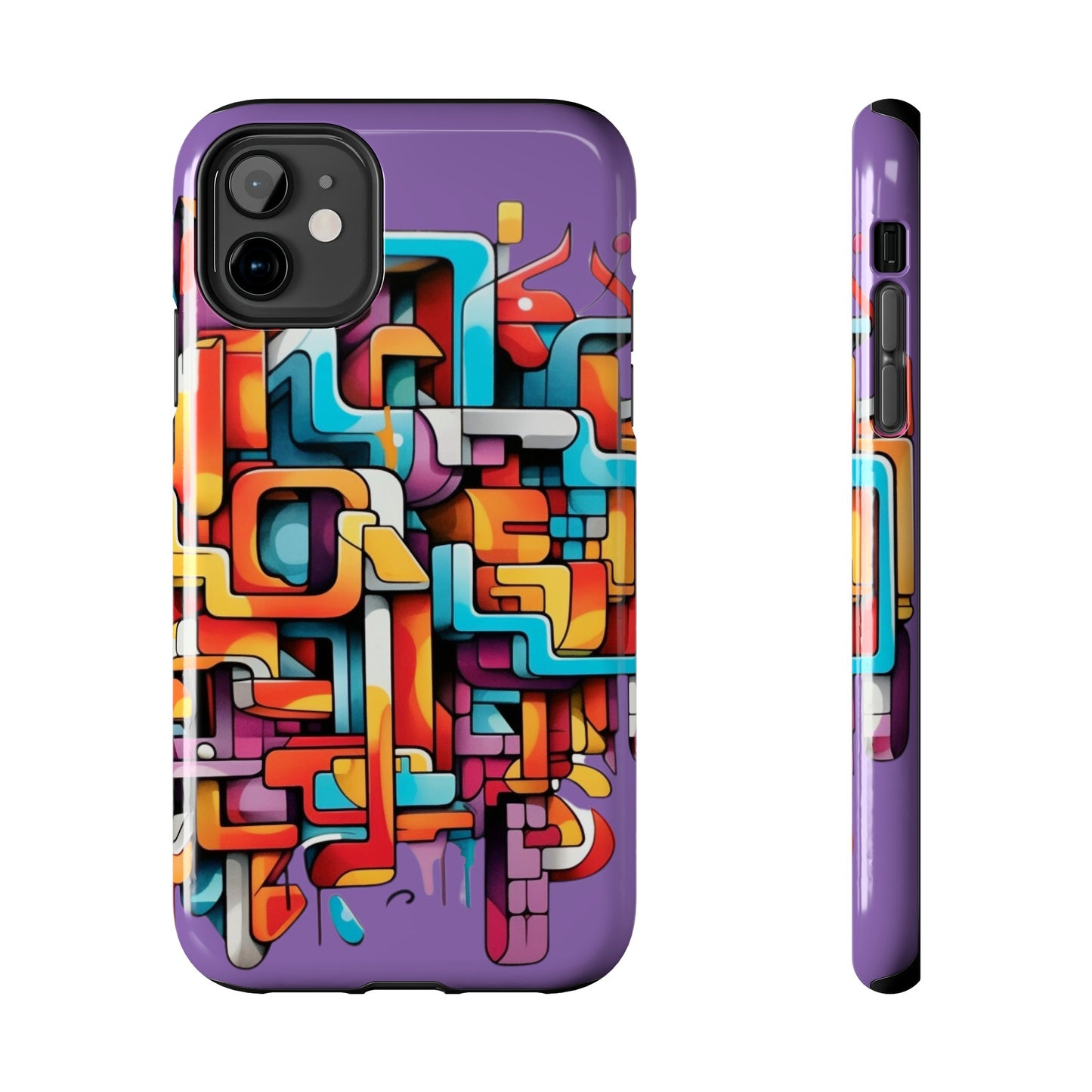 Light Purple Tough Phone Cases - Graffiti Design