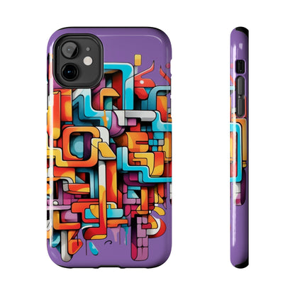 Light Purple Tough Phone Cases - Graffiti Design