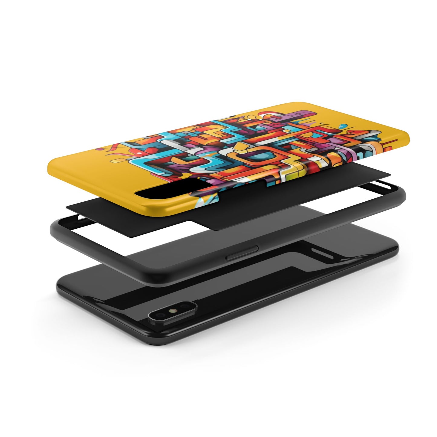 Yellow Tough Phone Cases - Graffiti Design