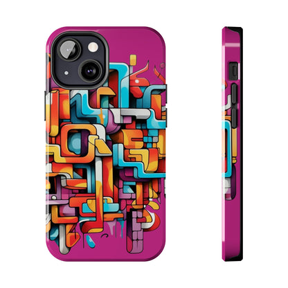 Fuschia Tough Phone Cases - Graffiti Design