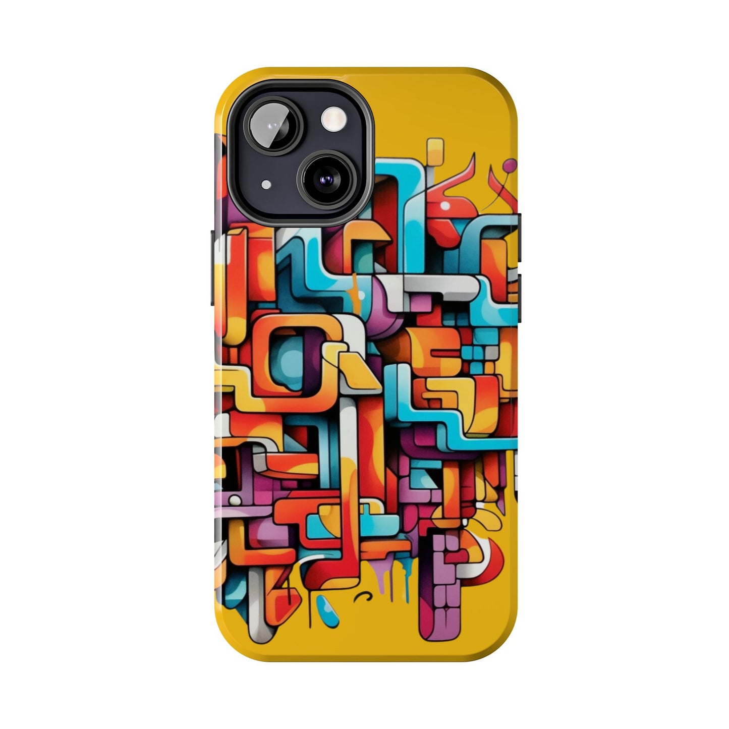 Yellow Tough Phone Cases - Graffiti Design