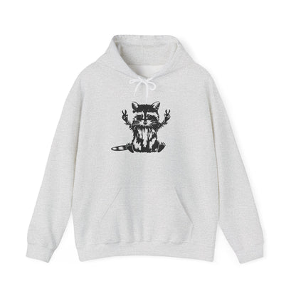 Women's Yellow Raccoon Graphic Hoodie – Soft Cotton Blend Pullover Sweatshirt