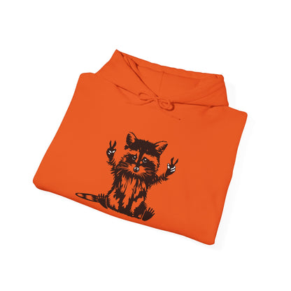 Women's Yellow Raccoon Graphic Hoodie – Soft Cotton Blend Pullover Sweatshirt