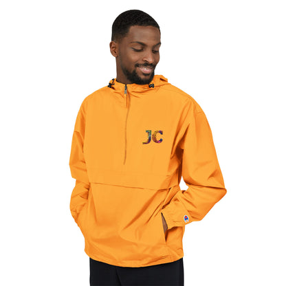 Champion Packable Anorak Jacket – Water-Resistant Lightweight Windbreaker with JC Digital Print (Unisex)
