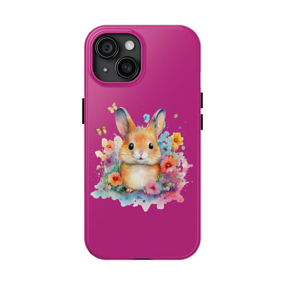 Pink Tough Phone Cases Rabbit Design