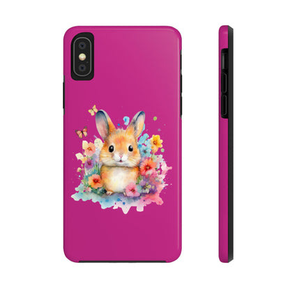 Pink Tough Phone Cases Rabbit Design