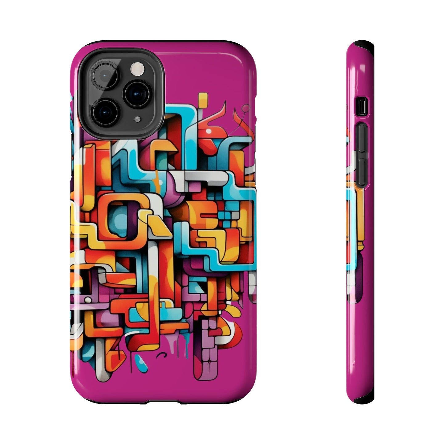 Fuschia Tough Phone Cases - Graffiti Design