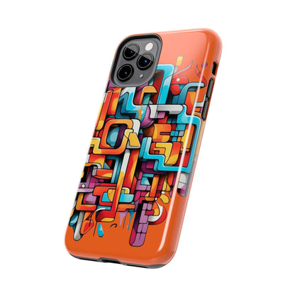 Orange Tough Phone Cases - Graffiti Design