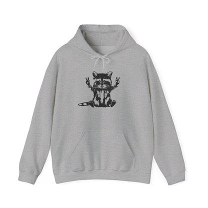 Women's Yellow Raccoon Graphic Hoodie – Soft Cotton Blend Pullover Sweatshirt