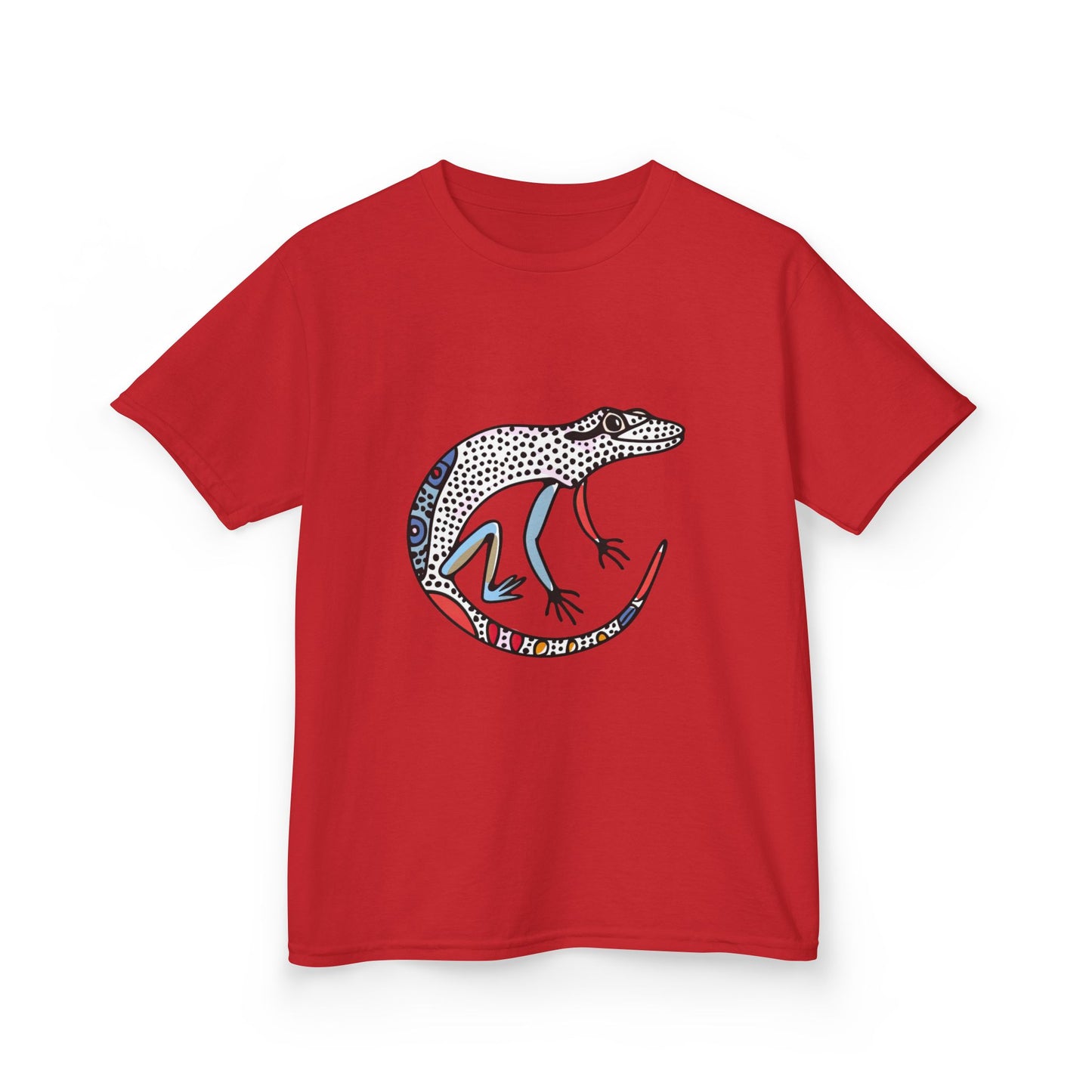 Kids Lizard Graphic Tee — Colorful Patterned Chameleon Shirt