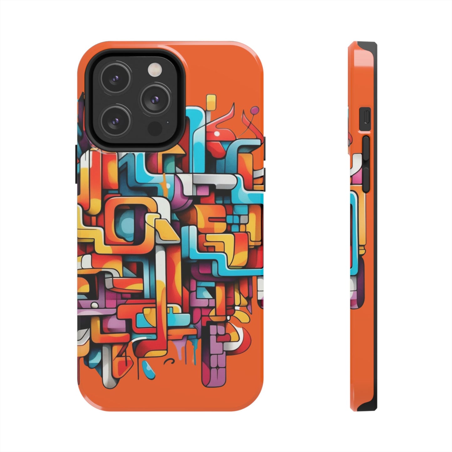 Orange Tough Phone Cases - Graffiti Design