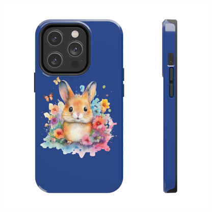 Dark Blue Tough Phone Cases Rabbit Design