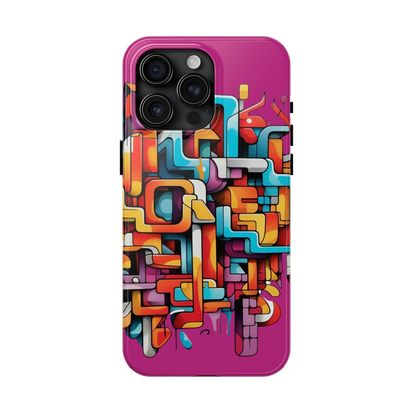 Fuschia Tough Phone Cases - Graffiti Design