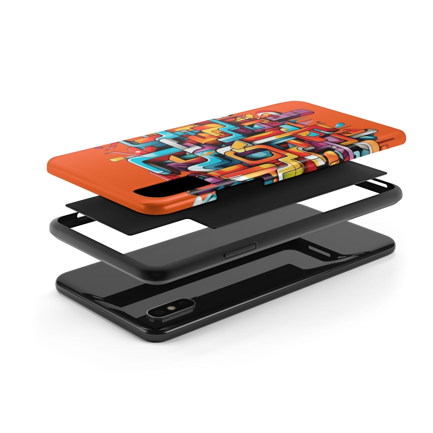 Orange Tough Phone Cases - Graffiti Design