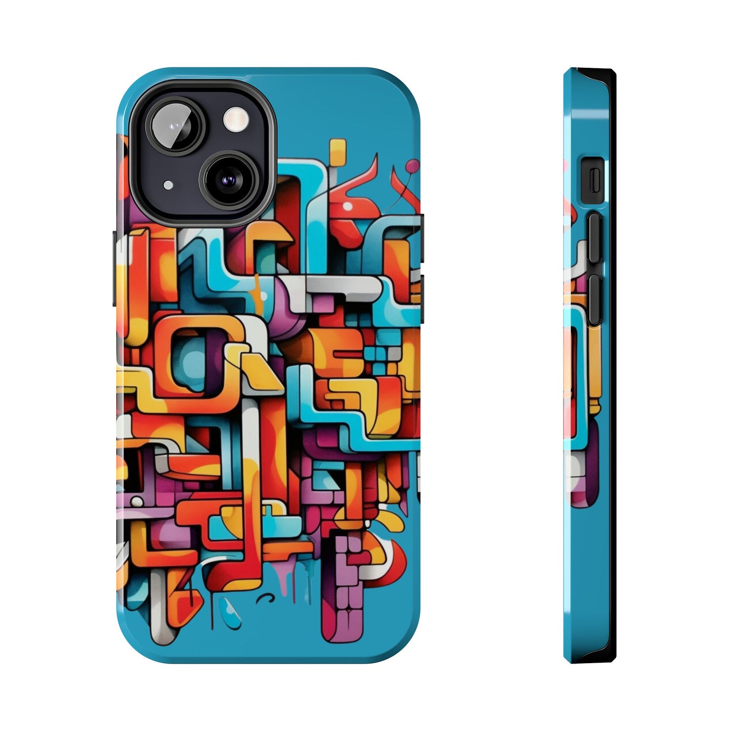 Blue Tough Phone Cases - Graffiti Design