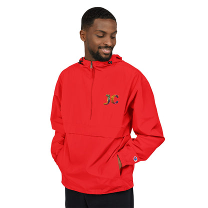 Champion Packable Anorak Jacket – Water-Resistant Lightweight Windbreaker with JC Digital Print (Unisex)