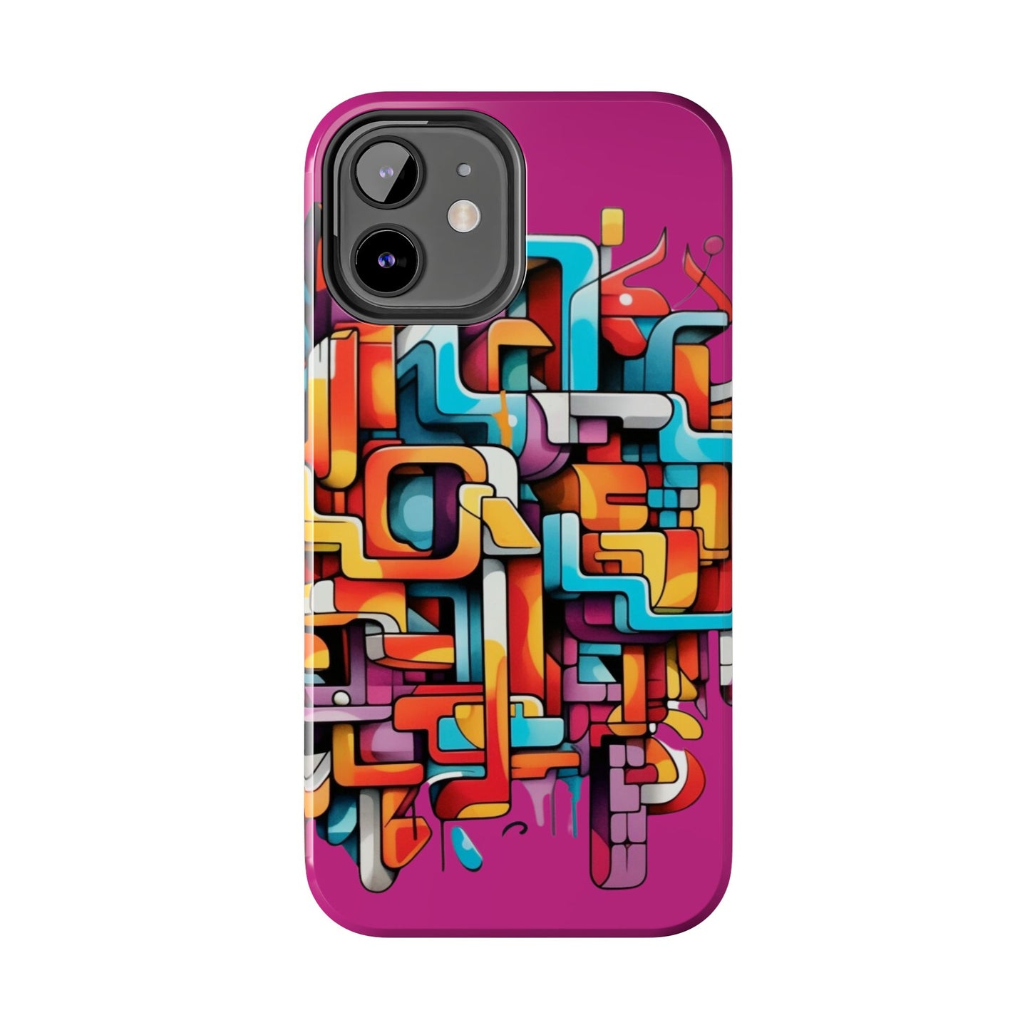 Fuschia Tough Phone Cases - Graffiti Design