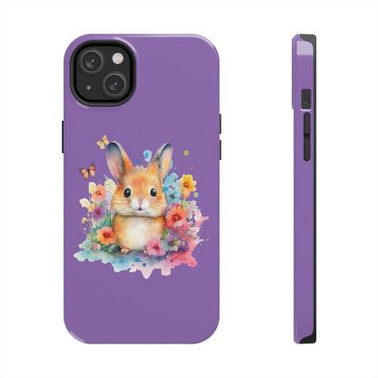 Light Purple Tough Phone Cases Rabbit Design