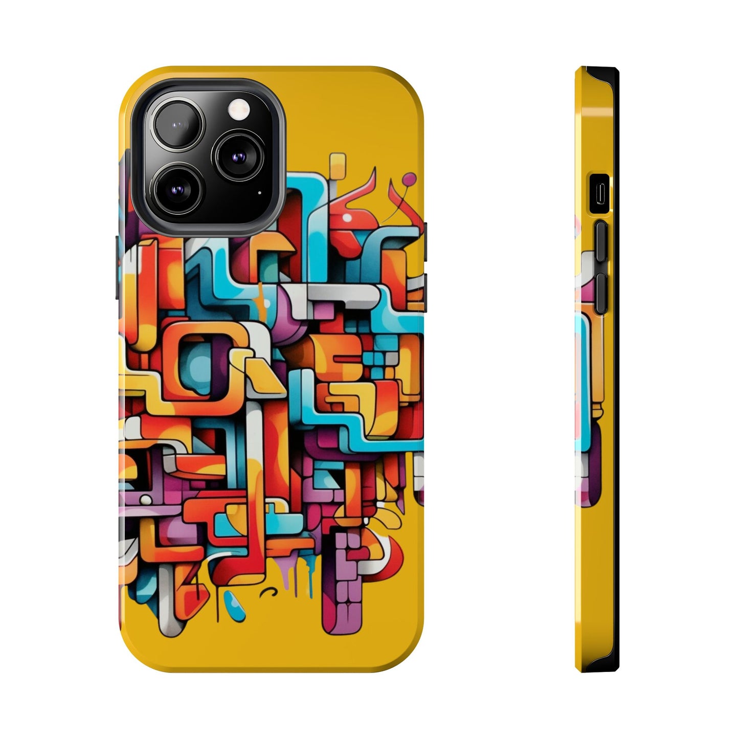 Yellow Tough Phone Cases - Graffiti Design