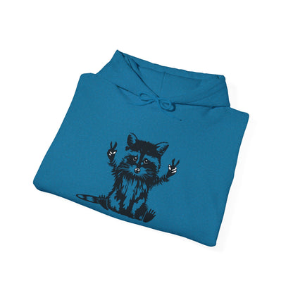 Women's Yellow Raccoon Graphic Hoodie – Soft Cotton Blend Pullover Sweatshirt