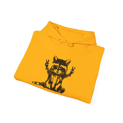 Women's Yellow Raccoon Graphic Hoodie – Soft Cotton Blend Pullover Sweatshirt