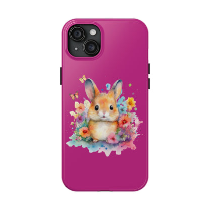 Pink Tough Phone Cases Rabbit Design