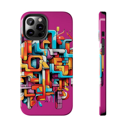 Fuschia Tough Phone Cases - Graffiti Design