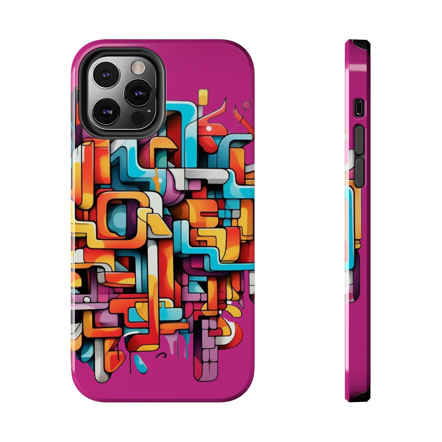 Fuschia Tough Phone Cases - Graffiti Design