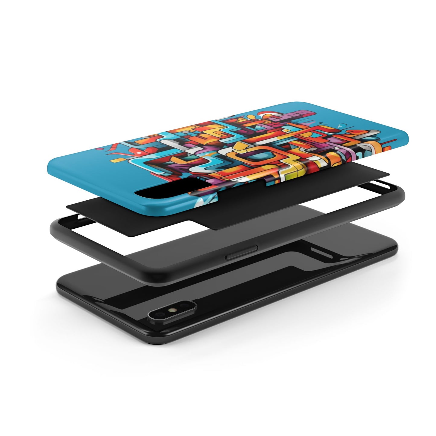 Blue Tough Phone Cases - Graffiti Design