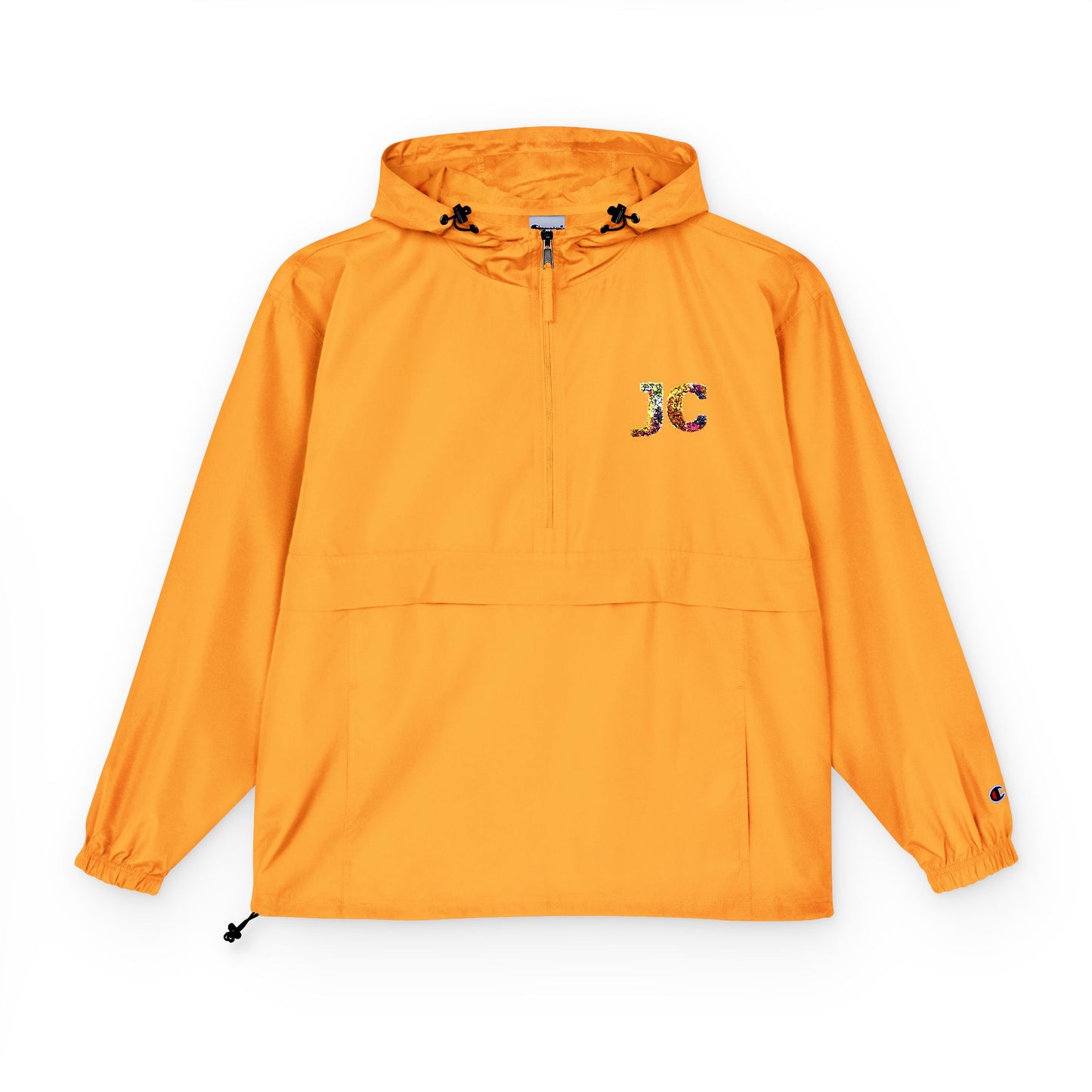 Champion Packable Anorak Jacket – Water-Resistant Lightweight Windbreaker with JC Digital Print (Unisex)